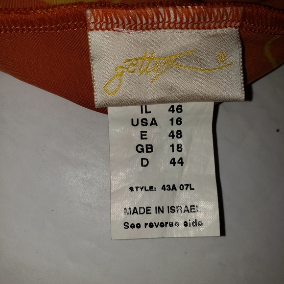 GOTTEX SWIMWEAR COPPER & GOLD ONE PIECE SWIMSUIT SIZE 16 - Picture 5 of 9